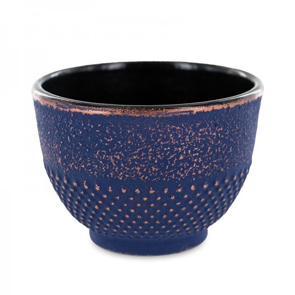 Räucherschale/Teetasse aus Gusseisen, blau-gold