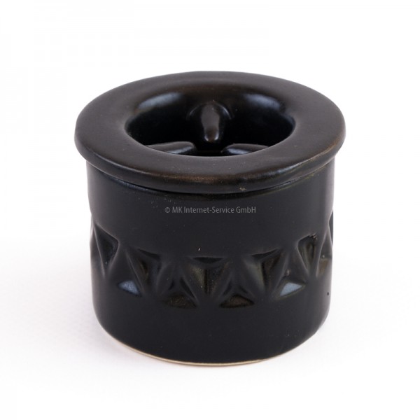 Räucherwerkbrenner aus Ton, schwarz lasiert