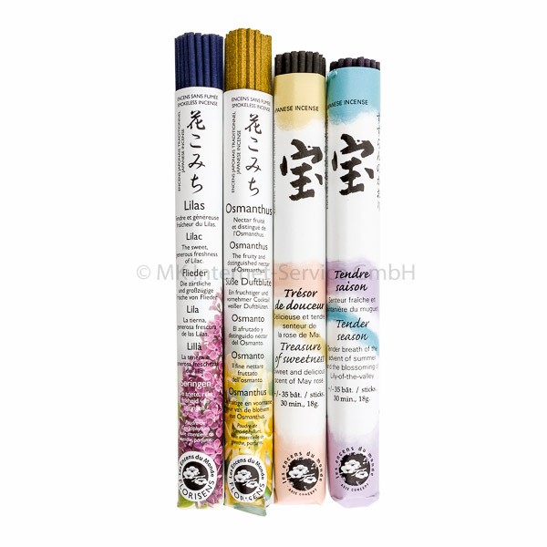 Sortiment Japanische raucharme Räucherstäbchen Les Encens du Monde