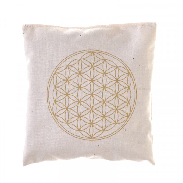 Naturkräuter-Duftkissen Blume des Lebens, gold