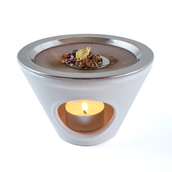 Räucherstövchen Konus mit Sieb, weiß