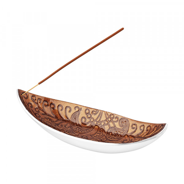 Räucherstäbchenhalter HALIPUR aus Aluminium, chocolate