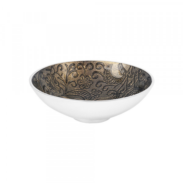 Räucherschale SINTA, Aluminium mit Paisleymuster, olive