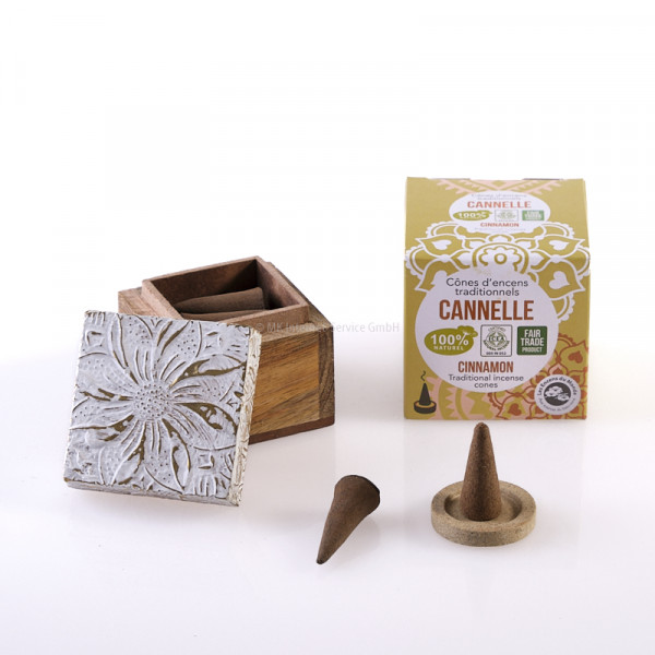 Indische Räucherkegel mit Aufbewahrungsbox
