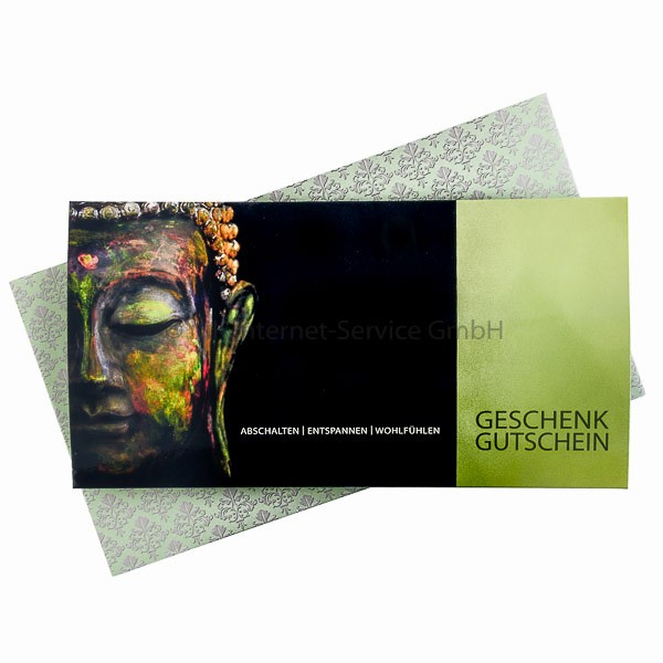 Geschenkgutschein Motiv Buddha 50 € (mit Karte)